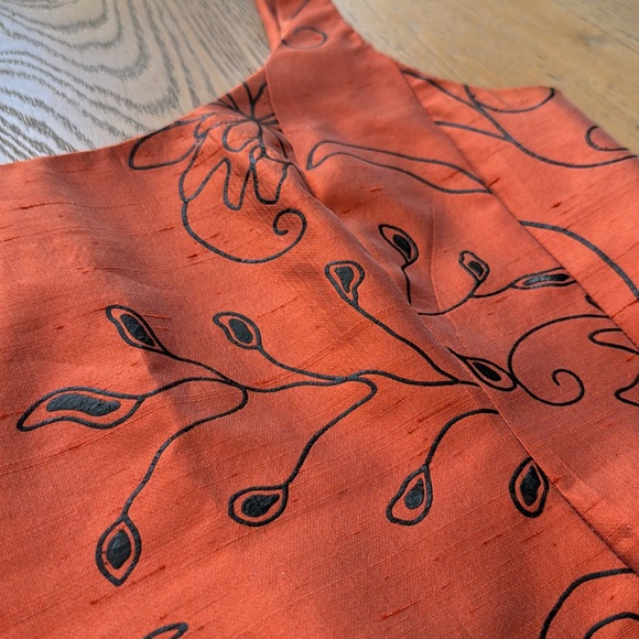 LUCA LUCA by Luca Orlandi orange top and skirt silk taffeta set - Picture 11 of 12